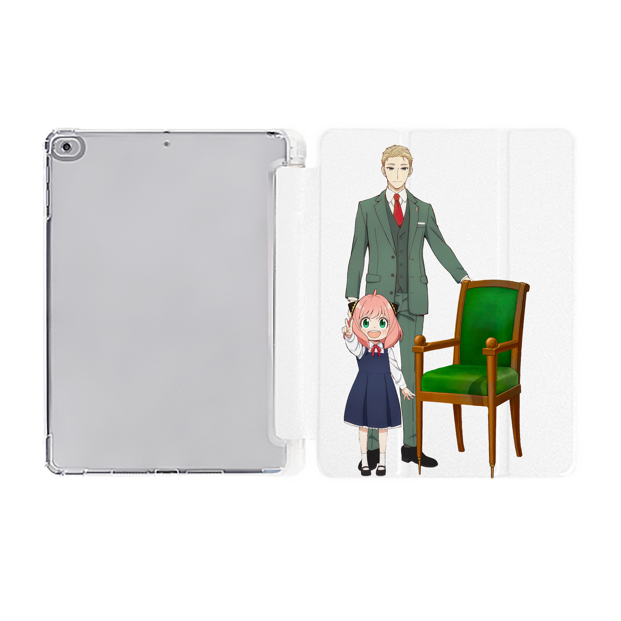 （画像用） SPY×FAMILY间谍家家酒 IPad ケース ペン収納付き 三つ折りスタンド PUレザー×シリコン 対応機種9.5/10.5/10.9インチ